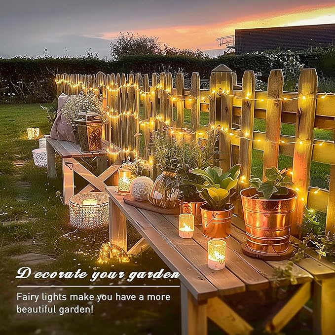 200 LED Fairy Lights Plug In 66FT Warm White String Lights with Remote Control 8 Modes Twinkle Lights for Bedroom Dorm Party Christmas Tree Decor