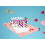 Text Mothers Day Cards, 3D Birthday Cards For Women, 6X8In Pop Up Birthday Cards For Mom, Wife, Her, Daughter, Sister, Grandma (Size 8 X 6 Inch - Happy Mothers Day).