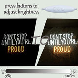 Don’t Stop Until You’re Proud Neon Sign White LED Dimmable Wall Light for Gym Bedroom Decor