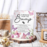 Cool Baby Shower Tabletop Decoration A Message From The Bump Wooden Baby Shower Games Sign Greenery Cute Gender Reveal Party Thank You Sign, 11.2 X 8.66 Inches(Butterfly)