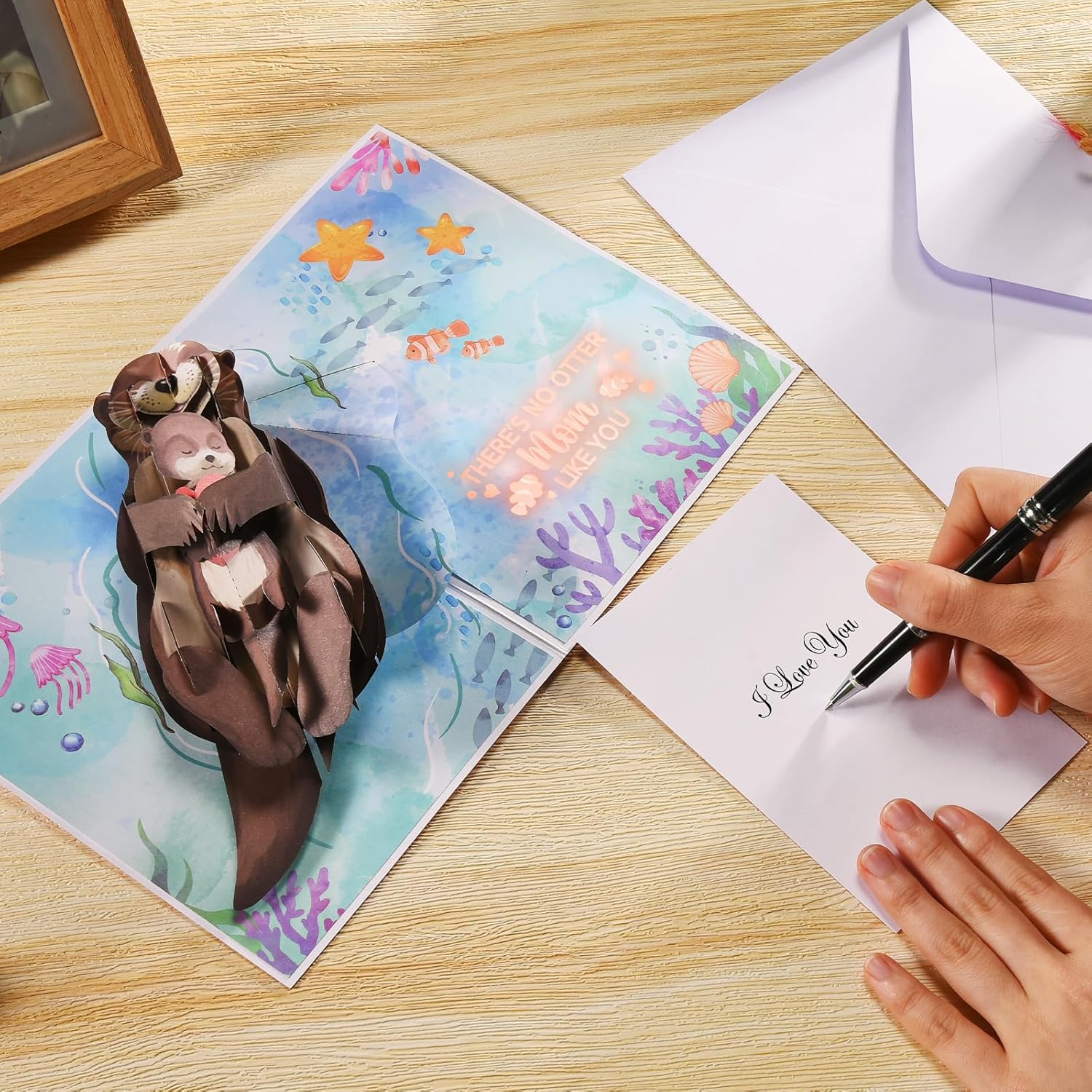 Otter Pop Up Mother'S Card For Mom, Lights & Music 3D Happy Mothers Day Card From Son Daughter, Cute Mother Day Greeting Card For Mother, There’S No Otter Mom Like You