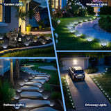 12 Pack Mini Solar Ground Lights Cool White Waterproof Landscape Pathway Lights