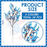 24 Pcs Red Blue White Artificial Flowers Patriotic Table Centerpieces Decoration Fake Babys Breath Picks Stems Floral Arrangement For 4Th Of July Veterans Independence Memorial Day Home Outdoor