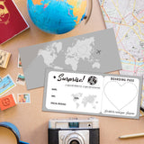 Surprise Trip Reveal Ideas Boarding Pass Ticket With Envelopes, 5 Set 3.5"X8"Gray Travel Ticket Gift, Special For Holiday Birthday Valentine'S Day Christmas Wedding Gift Card-005/5