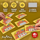 Lucky 7 Scratch Off Game Cards, Slot Machine 25 Count Bulk Game Cards For Business Party Prizes, Promotions, Employee Rewards, Fundraisers, And Casino Events. Made In Usa, Gold