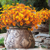 10 Bundles Artificial Flowers Outdoor Fake Fall Flowers For Outside Decoration Uv Resistant Plastic Faux Plants For Garden Window Porch Balcony Fall Wedding Thanksgiving Decor
