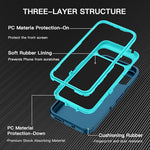 Pixel 9/9 Pro Case, 3-Layer, Shockproof, Dust/Drop Proof, Heavy Duty, Turquoise