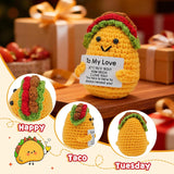 Valentines Day Gifts For Him Her,Positive Crochet Animals Handmade Taco,Romantic Vday Valentines Gifts For Boyfriend Girlfriend,Emotional Support Taco Plush Doll,Christmas Stocking Stuffers Men Women