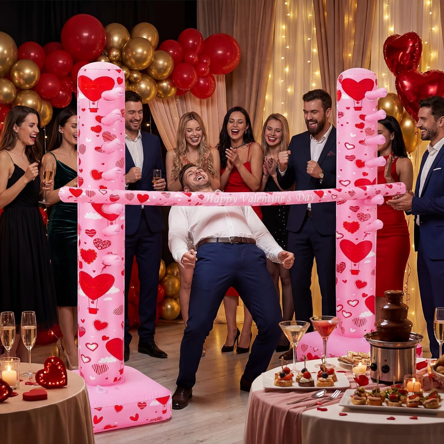 Valentines Inflatable Limbo Game For Adults - Valentine'S Day Party Decoration And Carnival Fun For Outdoor Supplies