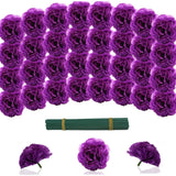 Artificial Marigold Flowers With Stems, 60 Pcs Purple Flowers Silk Flower Marigolds For Day Of The Dead Decoration, Diwali Decor, Ofrenda Decor, Marigold Garland Decor (60, Purple)