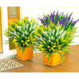 Artificial Plants Outdoor, 20 Pcs Artificial Flowers Outdoor Fake Plants Uv Resistant Fake Flowers, Plastic Faux Flowers Shrubs Greenery Plants For Home Garden Patio Porch Window Box Decor