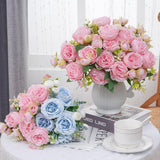 2 Packs Peonies Artificial Flowers, Light Pink Artificial Peonies, Silk Peonies Flowers Fake Peonies Artificial Flowers Peonies Bouquet For Centerpiece Table Wedding Party Home Decor
