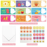 Valentines Day Cards For Kids Classroom, 36 Pcs Funny Food Exchange School Set With Stickers, Cute Snack Dessert Valentine Day Card Gifts For Kids Class Party Supplies