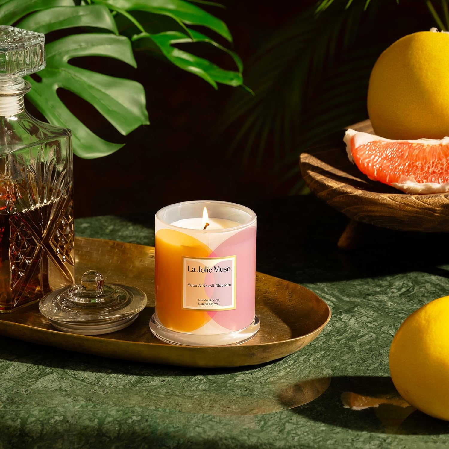 Citrus Candle, Yuzu & Neroli Blossom Candles, Candle Gifts For Women & Men, Natural Soy Candles For Home Scented, Luxury Jar Candles, 70 Hours Long Burning, 10Oz
