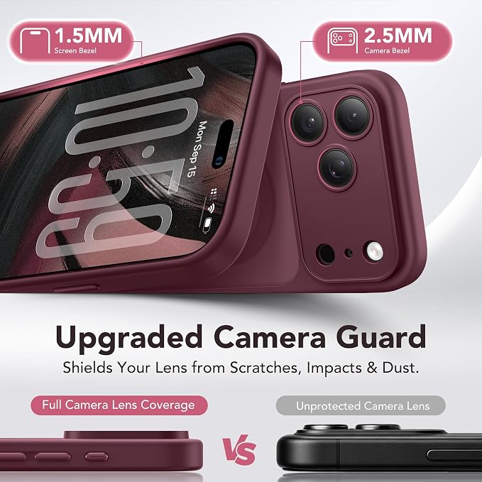 Magnetic Shockproof Protective Phone Case in Deep Burgundy for Apple iPhone 18 Pro and iPhone 17 Pro