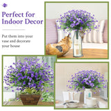 40 Bundles Outdoor Artificial Flowers Uv Resistant Faux Outside Plants Flowers Fake Plastic Plants For Outdoor Spring Summer Seasons Decoration Shrubs Garden Porch Box(Purple)