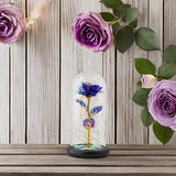 Rose Artificial Flowers Led Glass Decorative Light For Girls Women Mom Purple Led Flower For Birthday Holiday Gift Mom Grandma, Eternal Rose Gift For Her Valentine Mothers Anniversary