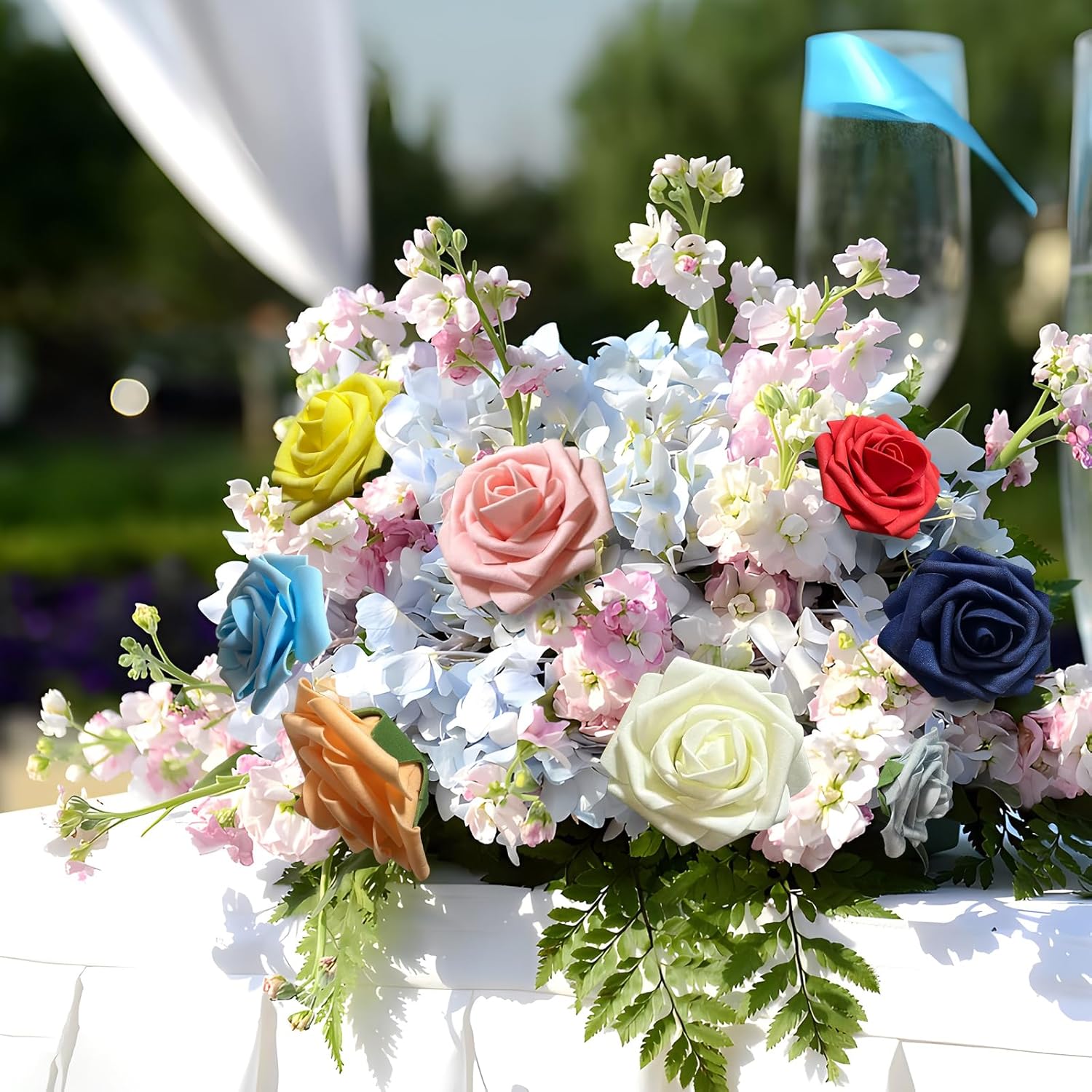 [25Pcs] Green Roses Artificial Flowers With Long Stem Real Touch Fake Foam Roses For Decoration Diy Wedding Bouquets Centerpieces Bridal Shower Mothers Day Party Flower Arrangements Home Decor