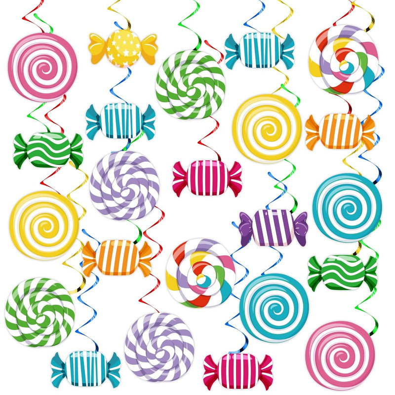 48Pcs Candyland Birthday Party Swirls Decorations Colorful Candy Land