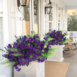 Purple Flowers Artificial, 14 Bundles Fake, Uv Resistant Fake Lavender, Faux Silk Plants For Decorate Centerpieces Planter Garden Front Porch Yard