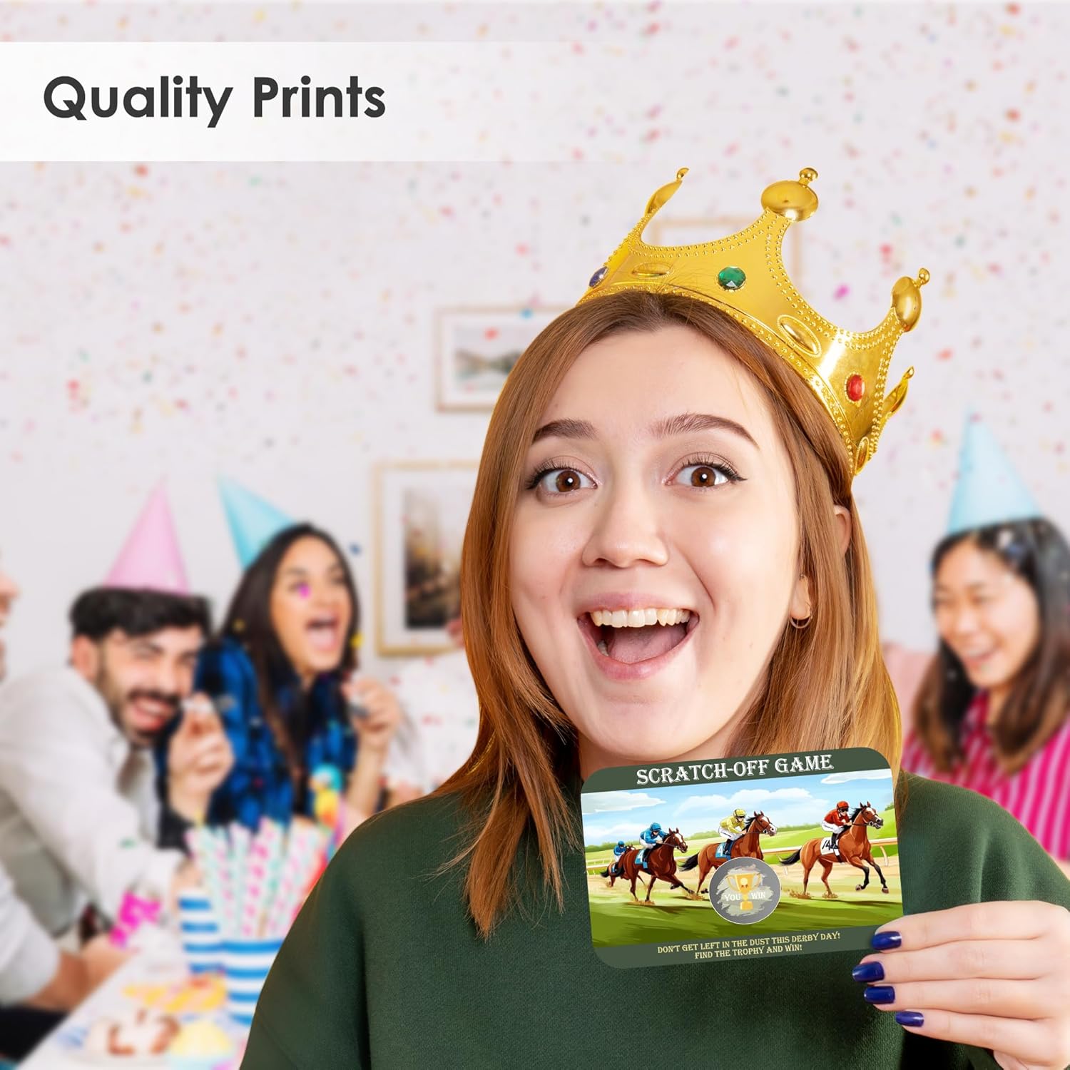Horse Race Scratch Off Games, Kentucky Horse Derby Ice Breaker Cards For Horse Racing Lover Party, 50 Sets With Stickers
