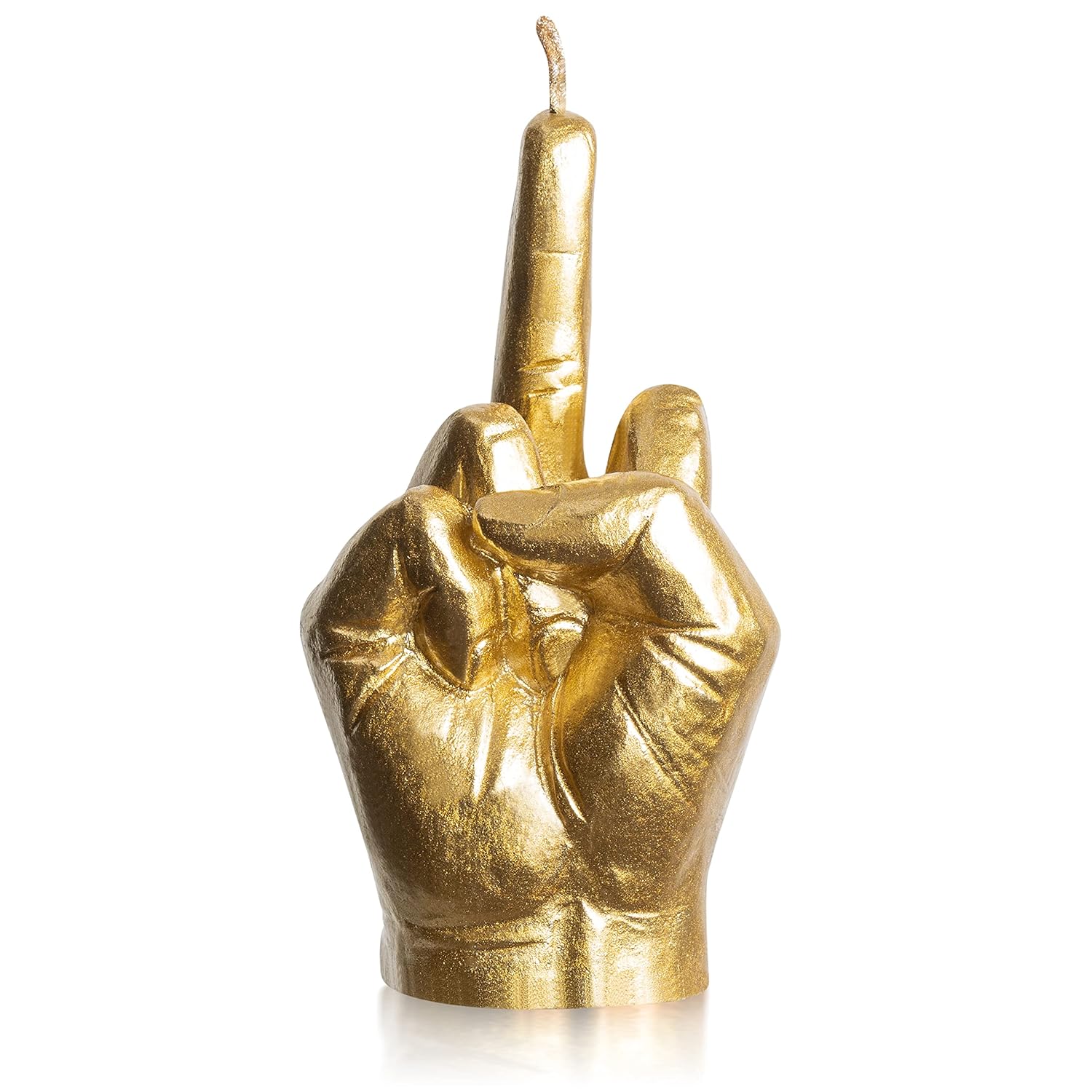 Middle Finger Scented Candle Gold Large Size Danish Pastel Room Decor Pine Aromatherapy Candle Long Lasting Natural Soy Wax Hand Gesture Fragrance Candlestick For Home Room Supplies 7.1” X 3.7”