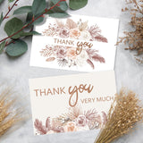 Boho Floral Thank You Cards Bulk 36 Pack Boho Rose Bouquets Note Cards With Envelope Stickers Flower Blank Cards For Wedding Bridal Shower Baby Shower Birthday Party, 4 X 6 Inch