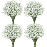 Babys Breath Artificial Flowers, 18 Pcs White Fake Baby Breath Flowers Artificial Bulk Real Touch Faux Gypsophila Bouquets For Wedding Floral Arrangement Party Home Decoration