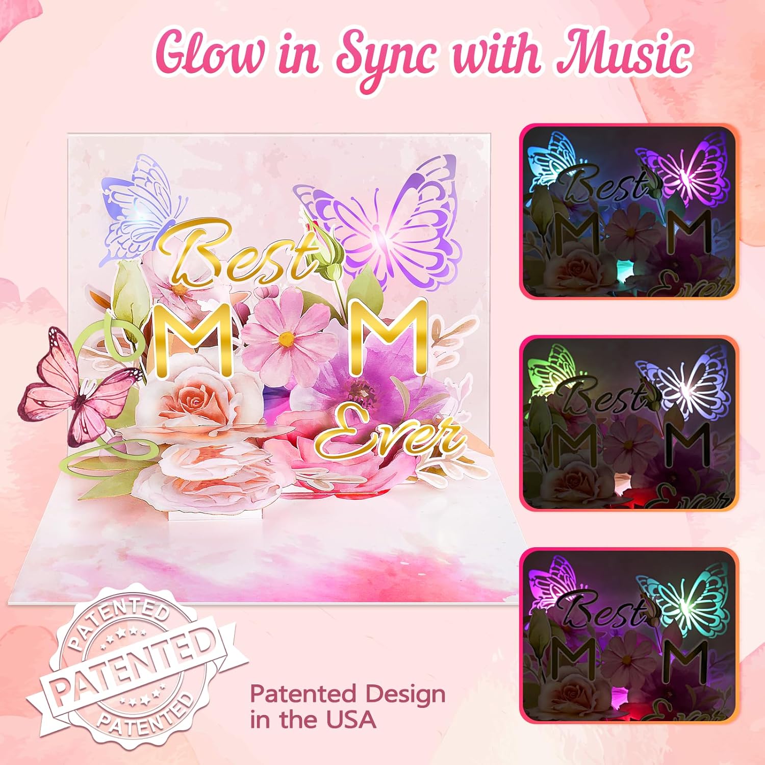 Fitmite Mother'S Day Card, Music & Lights Pop Up Greeting Card For Mom'S Birthday, Gifts For Mom Women Wife