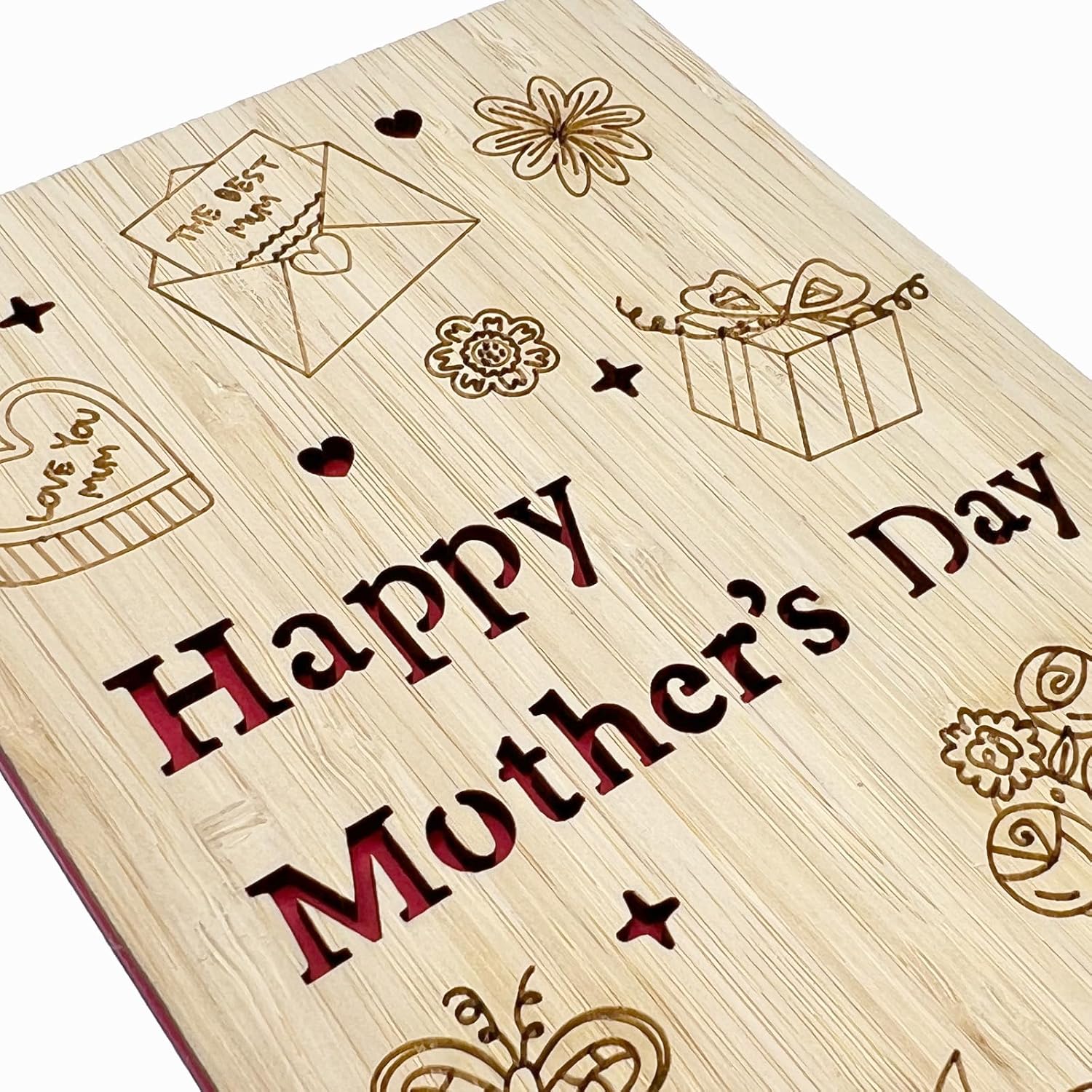 Mothers Day Cards,Handmade Greeting Cards,Wooden Thankyou Card,Wooden Birthday Card,Mothers Day For Mom