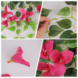 Fake Hanging Flowers Plants Bougainvillea Artificial,Uv Resistant Faux Silk Flower Fabric Vine For Indoor Outdoor Garden Porch Eave Fence Wedding Wall Spring Summer Decor