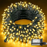 80FT 240 LED Warm White String Lights Outdoor Waterproof Plug In Fairy Twinkle Lights with 8 Lighting Modes Connectable Decorative Lights for Patio Garden Bedroom Tree Wedding Party Decor