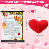 Valentine'S Day Party Game Valentines Pass The Heart Hanging Scroll Left Right Game With Red Heart Prop For Jungle Animal Galentines Family Activities Party Supplies Exchange Gift