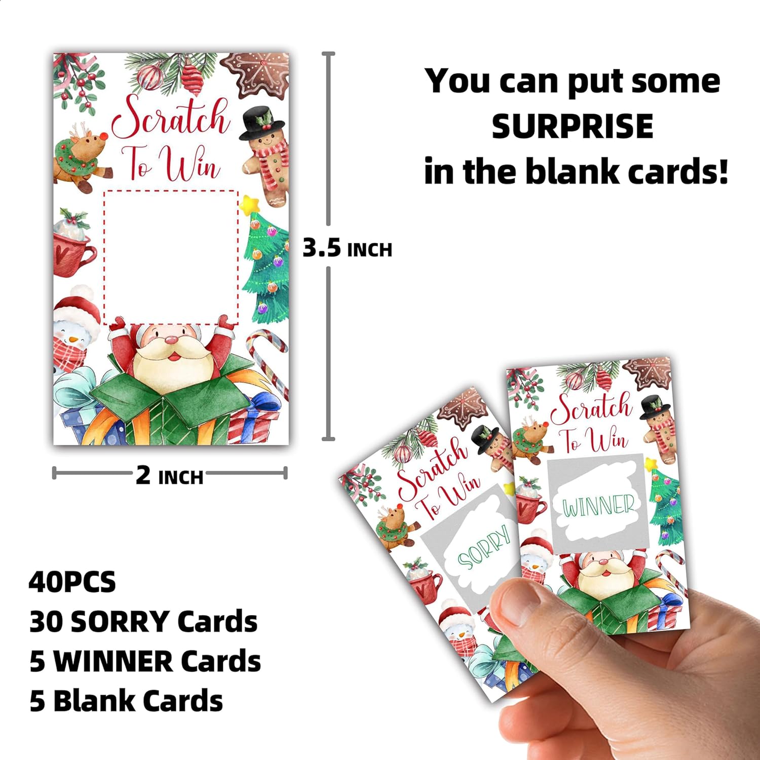 Christmas Scratch Off Cards, Funny Xmas Party Scratch Games For Kids And Adults, Holiday Game For Christmas Party, A03