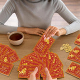 100 Pcs Chinese New Year 2026 Scratch Off Fortune Cards - Lunar Years Horse Designs With 50Pcs Wooden Coins For Adult Party Games Gifts Favors Supplies