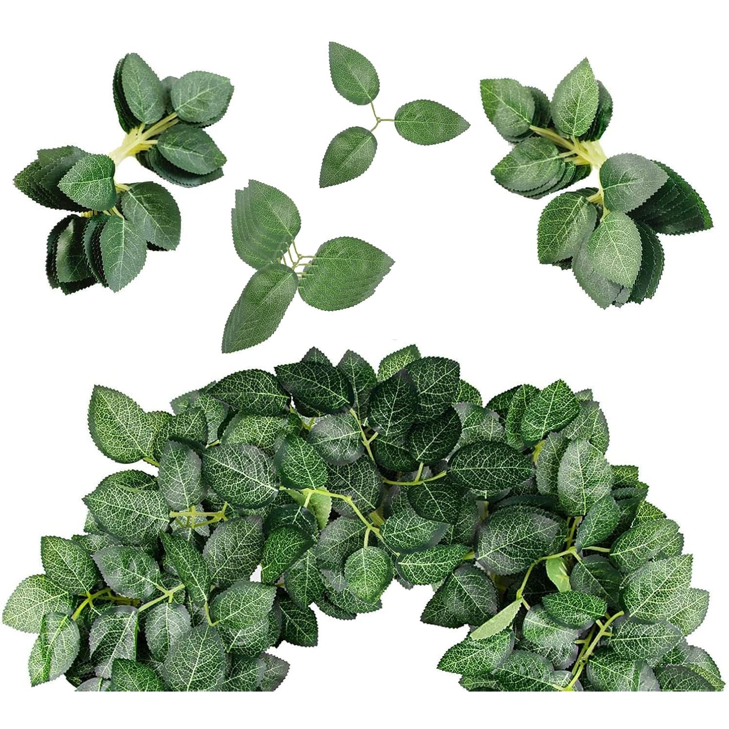 200Pcs Artificial Green Leaves Bulk Rose Leaves Silk Greenery Fake Rose Flower Leaves For Diy Wedding 200 Pack