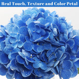 Hydrangea Artificial Flowers, 22” Real Touch Lifelike Latex Hydrangeas, Large Faux Hydrangea For Home Decor Wedding Bouquets, Royalblue, 3Pcs