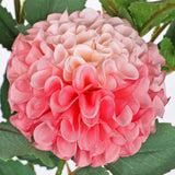 5Pcs Dahlia Artificial Flowers 24.8" Pink Fake Ball Dahlias Silk Flowers Faux Roses Flower With Long Stems For Diy Wedding Bouquets Table Centerpieces Arrangements Bridal Party Home Decor
