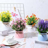 8 Pcs Large Artificial Potted Flowers Fake Potted Plants Plastic Faux Flowers For Home Decor Indoor Artificial Plants In Pots For Wedding Home Desk Tabletop Outdoor Office Kitchen