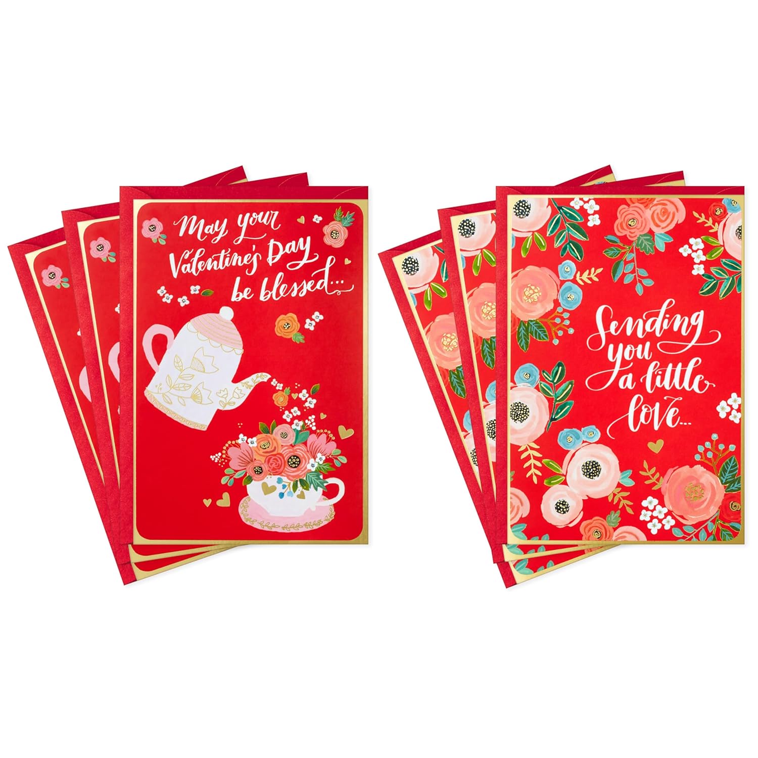 Hallmark Religious Valentines Day Cards Assortment, Blessed (6 Valentines Day Cards with Envelopes)