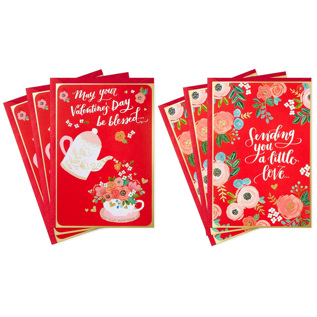Hallmark Religious Valentines Day Cards Assortment, Blessed (6 Valentines Day Cards with Envelopes)