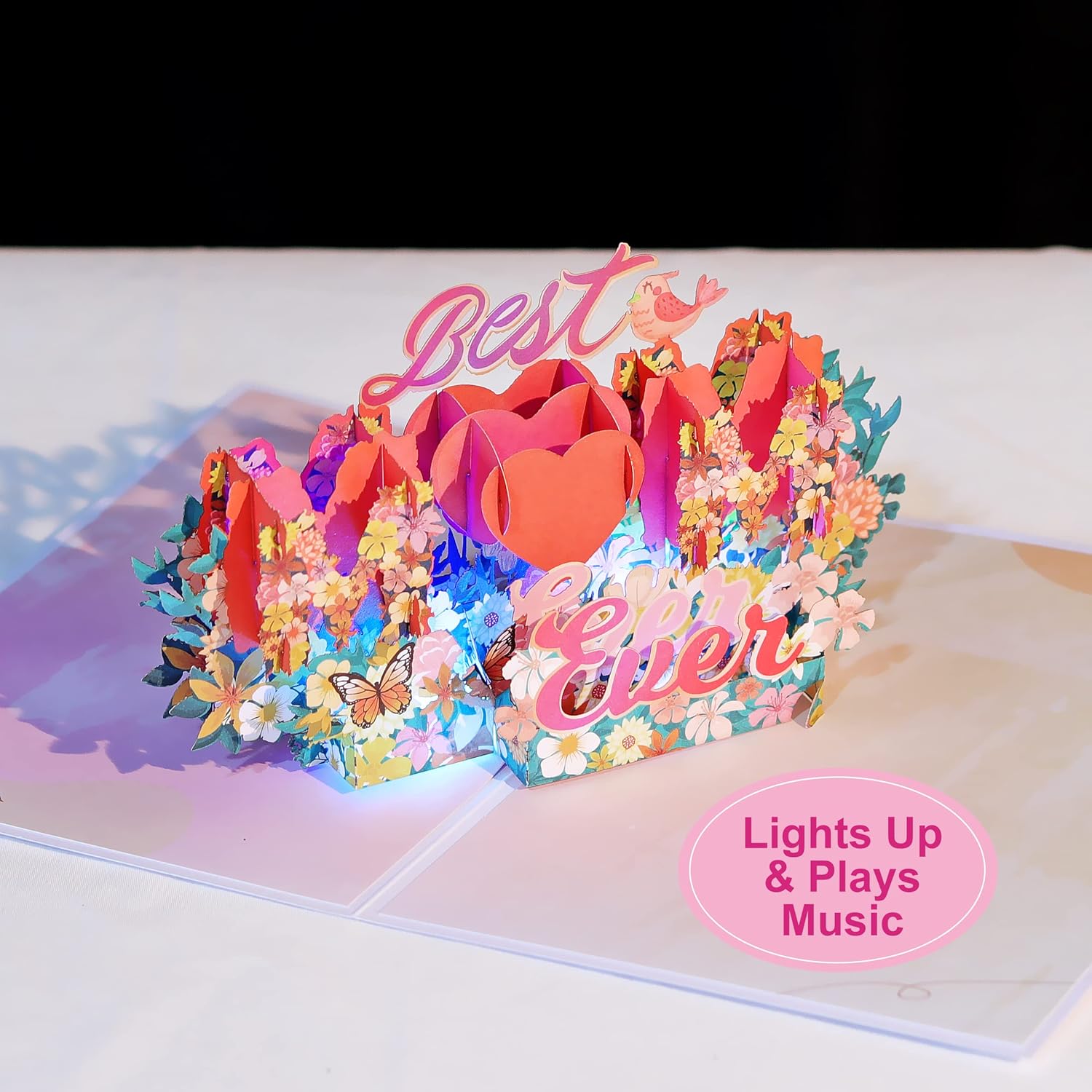 Lights & Music Mothers Day Pop Up Card, Happy Mother’S 3D Card From Daughter, Son, Husband, Gifts Cards For Mom Wife Grandma(Battery Include)