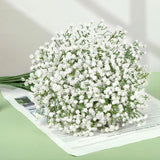 Babys Breath Artificial Flowers, 18 Pcs White Fake Baby Breath Flowers Artificial Bulk Real Touch Faux Gypsophila Bouquets For Wedding Floral Arrangement Party Home Decoration