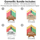 Big Dot of Happiness Happy Kwanzaa - 4 African Heritage Holiday Games - 10 Cards Each - Gamerific Bundle