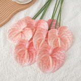 3Pcs 23.6" Pink Artificial Anthurium Lily Flowers Fake Tropical Flowers For Home Decor Bouquet And Green Leaf For Home Bridal Wedding Festival Decoration Small Flower Flower Arrangement(Pink)