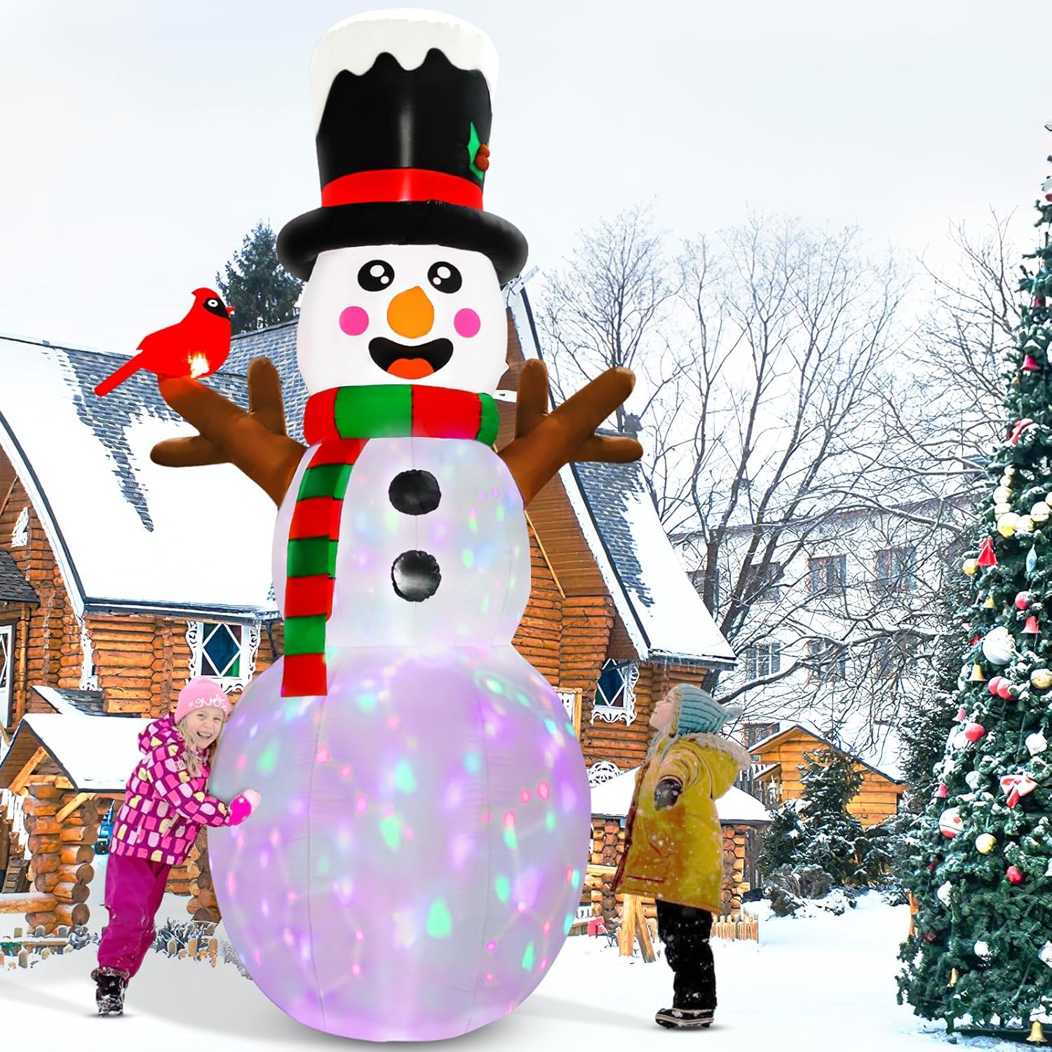 12Ft Christmas Inflatable Outdoor Decoration, Giant Inflatable Snowman Outdoor Christmas Blow Up Yard Decorations With L