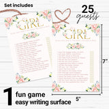 Oh Girl Baby Shower Games Hilarious - 25 Guess Who Mommy Or Daddy Game Cards - Fun Guessing Activities For Guests - Rustic Floral Theme Pink And Gold
