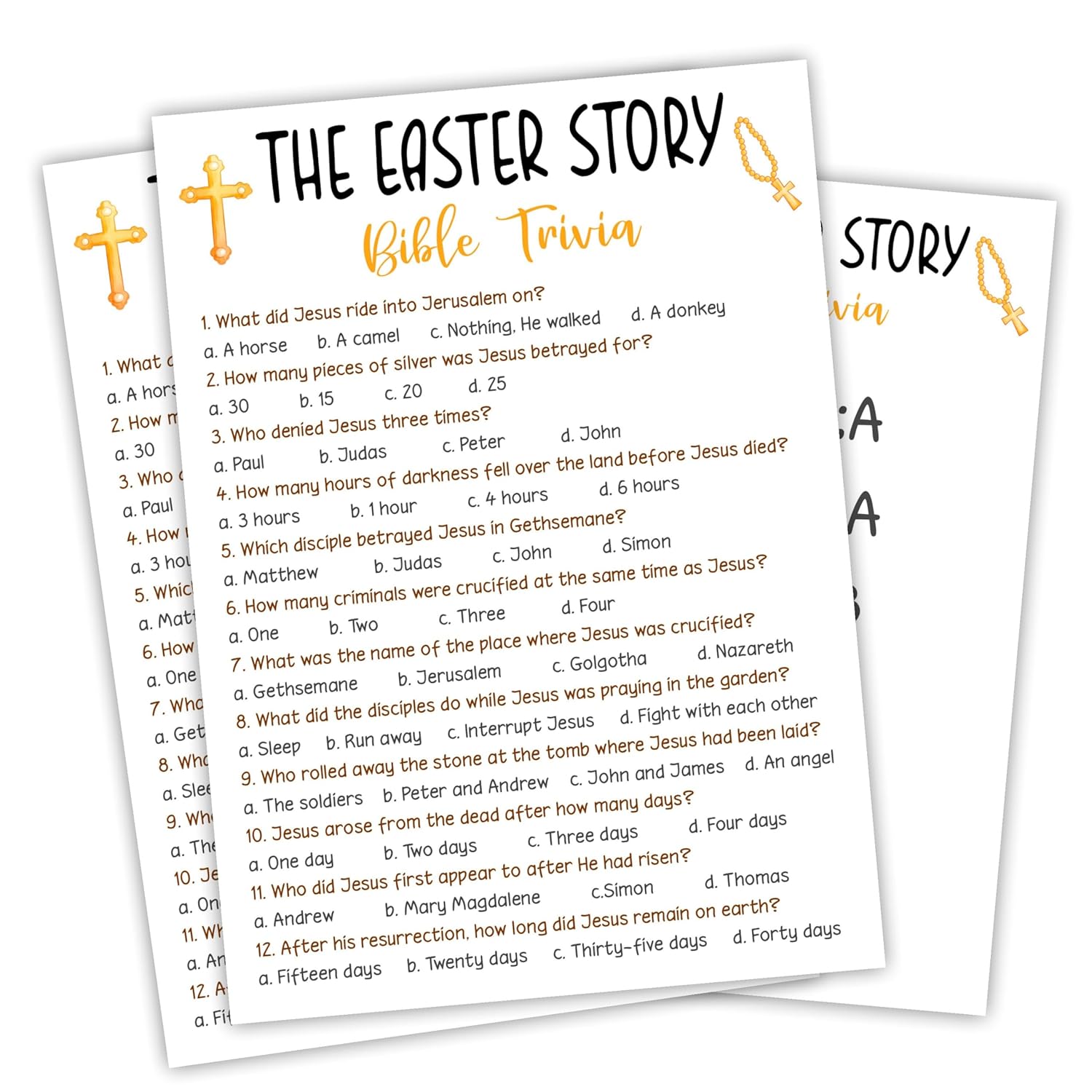 20 Pcs The Easter Story- Bible Game Cards With 1 Answer Card- Christian Party Game For Religious Activities?Adults Schoo?L Sunday Activities Church Easter Favors- Party Game & Activities- A05