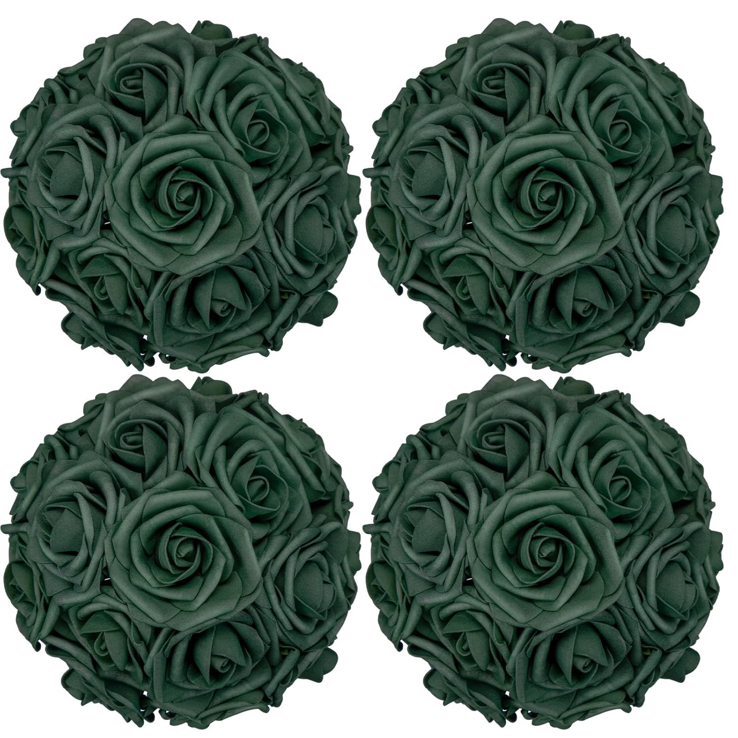 100 Pack Green Artificial Rose Flowers With Stems Foam Faux Flowers Real Looking Fake Roses Bulk For Diy Wedding Bouquets Bridal Shower Centerpieces Floral Arrangements Decor(Army Green)