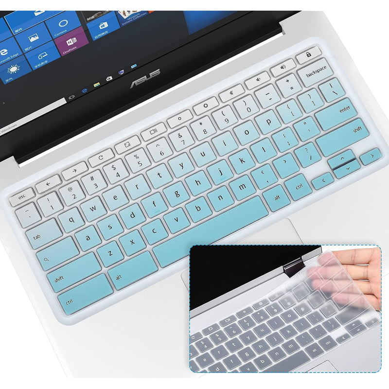 2Pcs Keyboard Cover Skin For 14" Asus Chromebook C433 C434 C434Ta 2-In-1, Asus